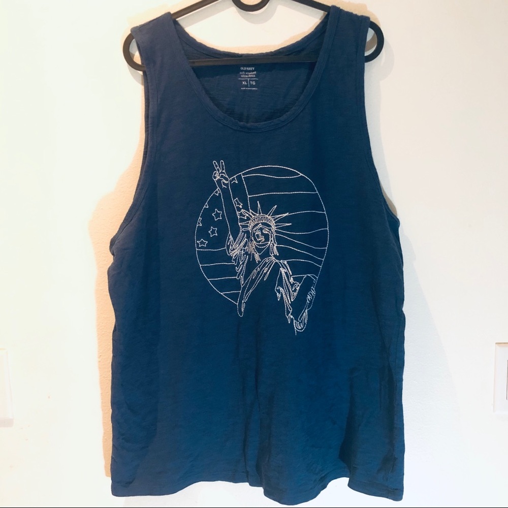 Lady Liberty Stitched Peace Sign Ultra Soft Cotton